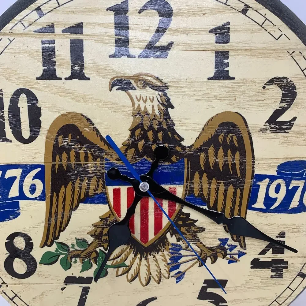 Vintage Robertshaw A73-T Bicentennial 1776-1976 Wall Clock Running USA Eagle